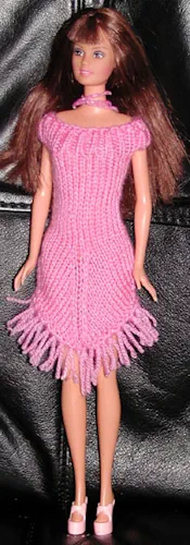 Rosa klänning med frans